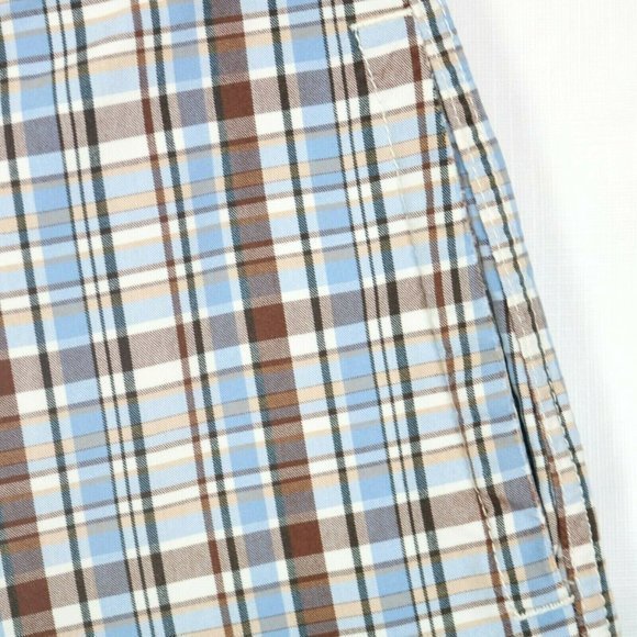 American‎ Eagle Bermuda Board Shorts Blue Brown White Plaid 30 - Picture 11 of 11